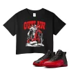 TeeVivo Air Jordan 12 Retro Flu Game Crop Top Match Outlaw Graphic CT8013-002
