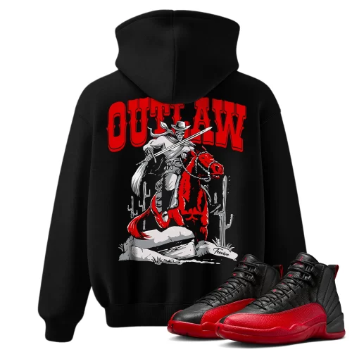 TeeVivo Air Jordan 12 Retro Flu Game Hoodie Match Outlaw Graphic CT8013-002