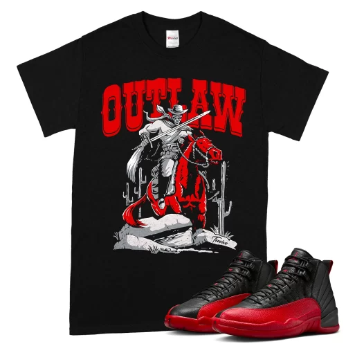 TeeVivo Air Jordan 12 Retro Flu Game T-Shirt Match Outlaw Graphic CT8013-002