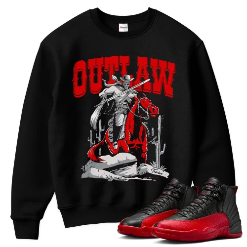 TeeVivo Air Jordan 12 Retro Flu Game Sweatshirt Match Outlaw Graphic CT8013-002