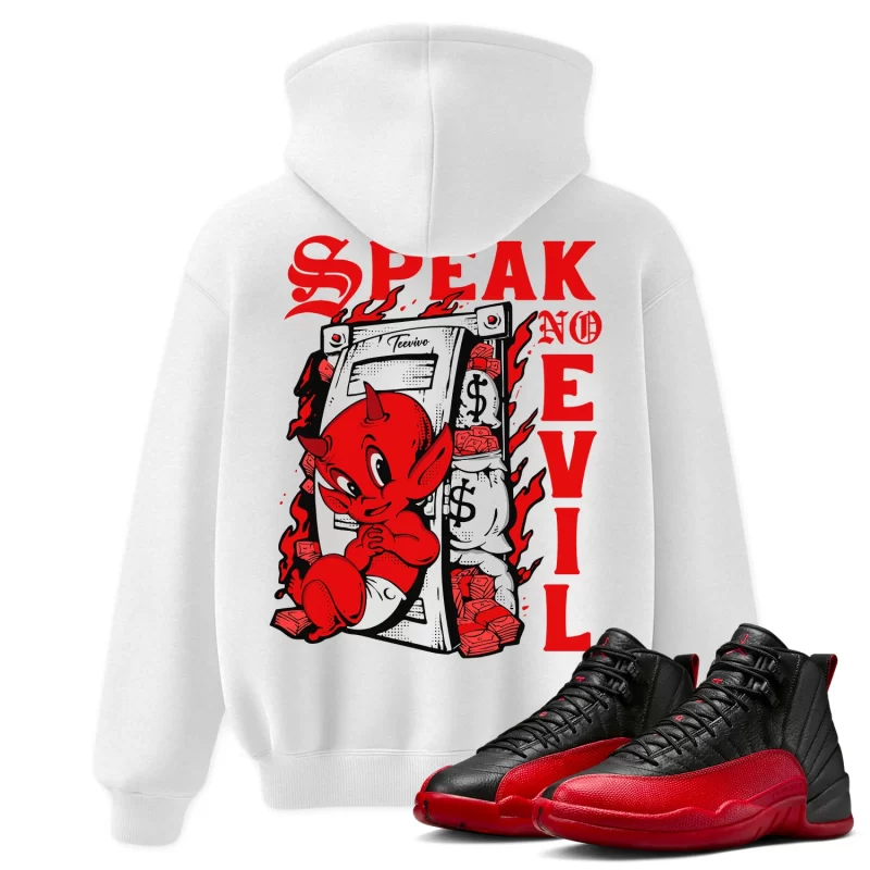 TeeVivo Air Jordan 12 Retro Flu Game Hoodie Match Speak no evil Graphic CT8013-002