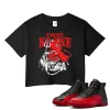 TeeVivo Air Jordan 12 Retro Flu Game Crop Top Match Trust no one Graphic CT8013-002
