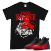 TeeVivo Air Jordan 12 Retro Flu Game T-Shirt Match Trust no one Graphic CT8013-002