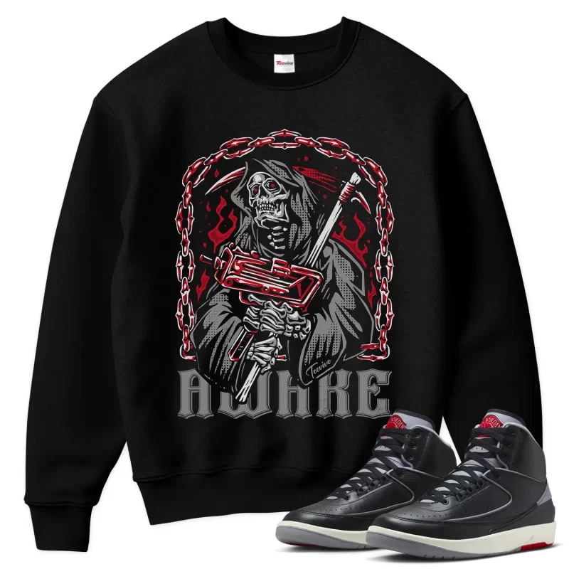 TeeVivo Jordan 2 Black Cement Sweatshirt, Awake Sweatshirt, Black Cement 2s Sweatshirt, Jordan 2 Outfit