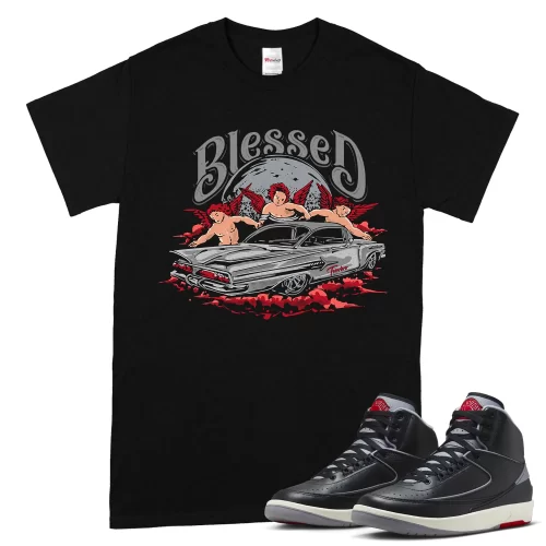 TeeVivo Jordan 2 Black Cement Shirt, Blessed Shirt, Black Cement 2s Shirt, Jordan 2 Outfit