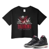 TeeVivo Jordan 2 Black Cement Crop Top, Burning the ground Crop Top, Black Cement 2s Crop Top, Jordan 2 Outfit