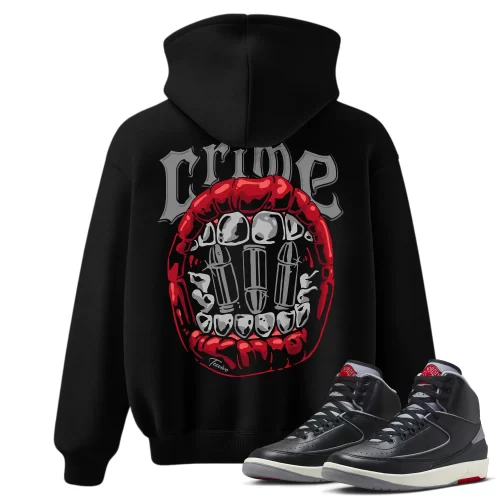 TeeVivo Jordan 2 Black Cement Hoodie, Crime Hoodie, Black Cement 2s Hoodie, Jordan 2 Outfit