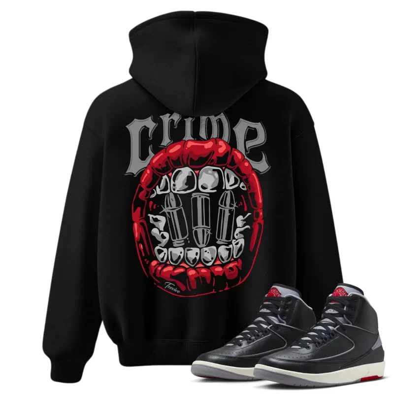 TeeVivo Jordan 2 Black Cement Hoodie, Crime Hoodie, Black Cement 2s Hoodie, Jordan 2 Outfit