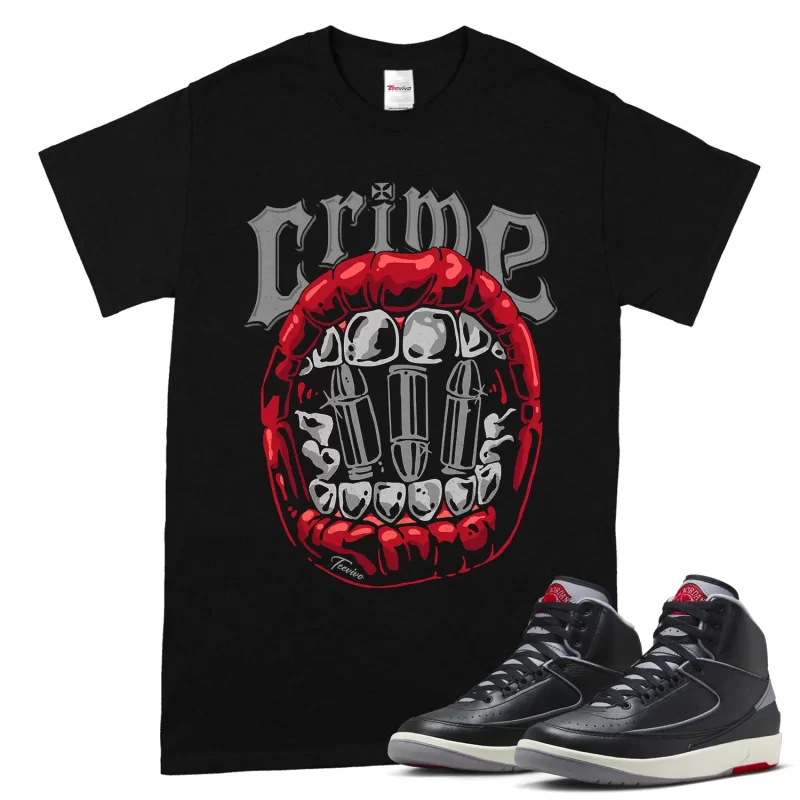 TeeVivo Jordan 2 Black Cement Shirt, Crime Shirt, Black Cement 2s Shirt, Jordan 2 Outfit