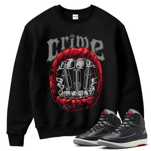 TeeVivo Jordan 2 Black Cement Sweatshirt, Crime Sweatshirt, Black Cement 2s Sweatshirt, Jordan 2 Outfit