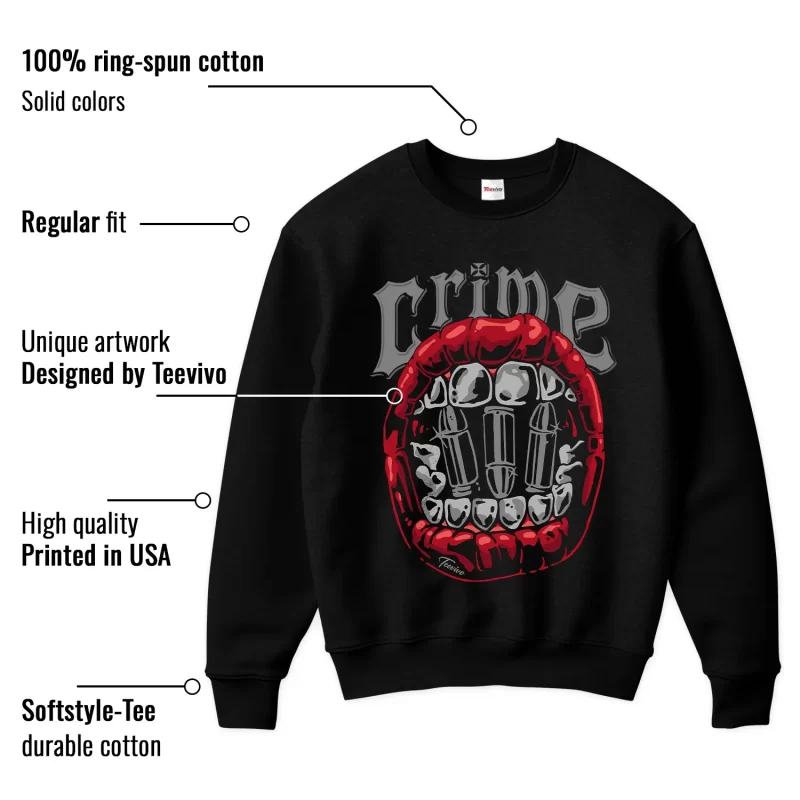 TeeVivo Jordan 2 Black Cement Sweatshirt, Crime Sweatshirt, Black Cement 2s Sweatshirt, Jordan 2 Outfit