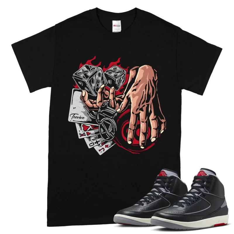 TeeVivo Jordan 2 Black Cement Shirt, Gambling Shirt, Black Cement 2s Shirt, Jordan 2 Outfit