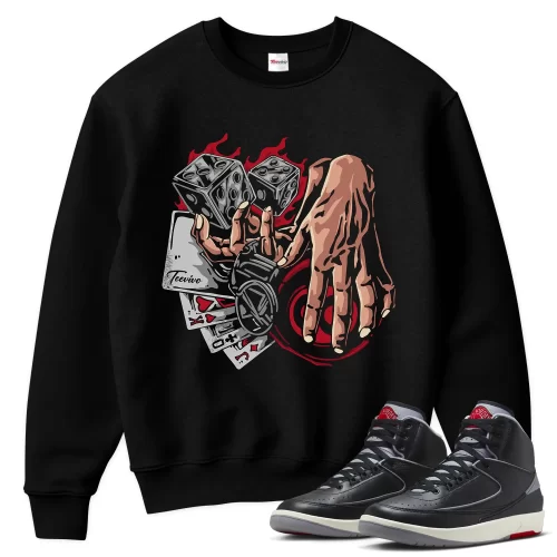TeeVivo Jordan 2 Black Cement Sweatshirt, Gambling Sweatshirt, Black Cement 2s Sweatshirt, Jordan 2 Outfit