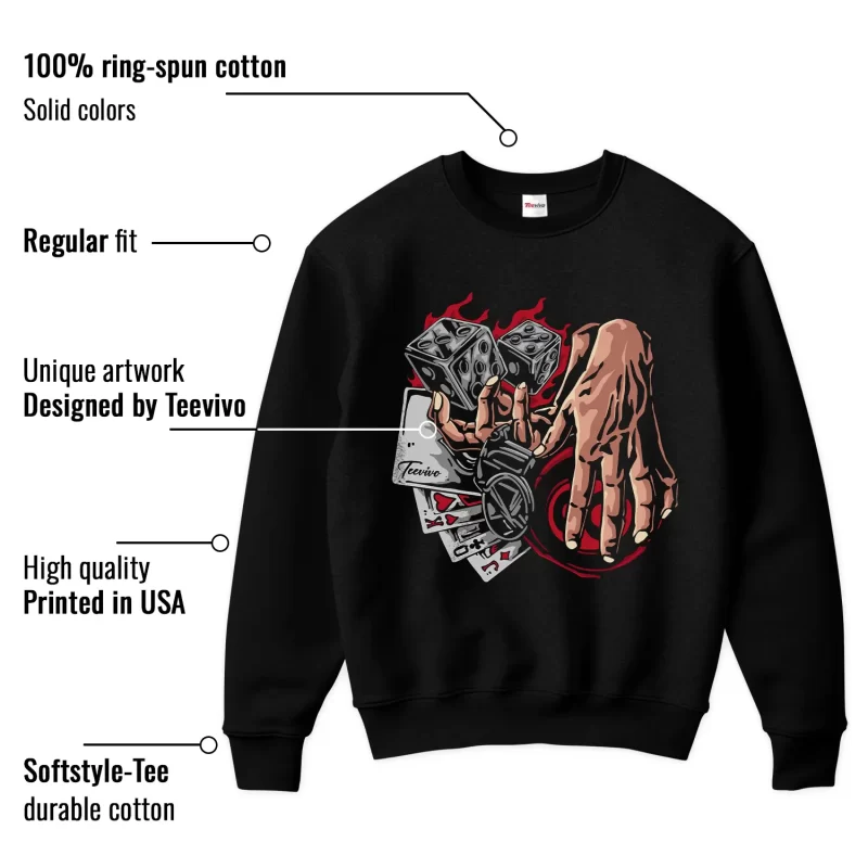 TeeVivo Jordan 2 Black Cement Sweatshirt, Gambling Sweatshirt, Black Cement 2s Sweatshirt, Jordan 2 Outfit
