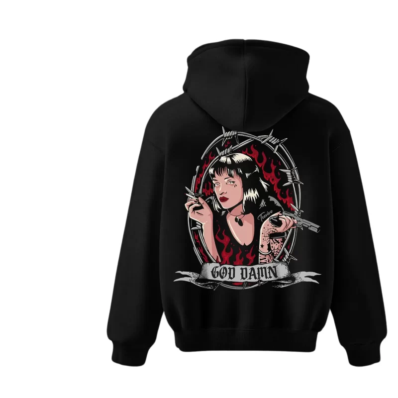 TeeVivo Jordan 2 Black Cement Hoodie, God Daaamn Hoodie, Black Cement 2s Hoodie, Jordan 2 Outfit