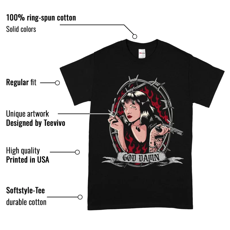TeeVivo Jordan 2 Black Cement Shirt, God Daaamn Shirt, Black Cement 2s Shirt, Jordan 2 Outfit