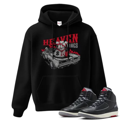 TeeVivo Jordan 2 Black Cement Hoodie, Heaven vibes Hoodie, Black Cement 2s Hoodie, Jordan 2 Outfit