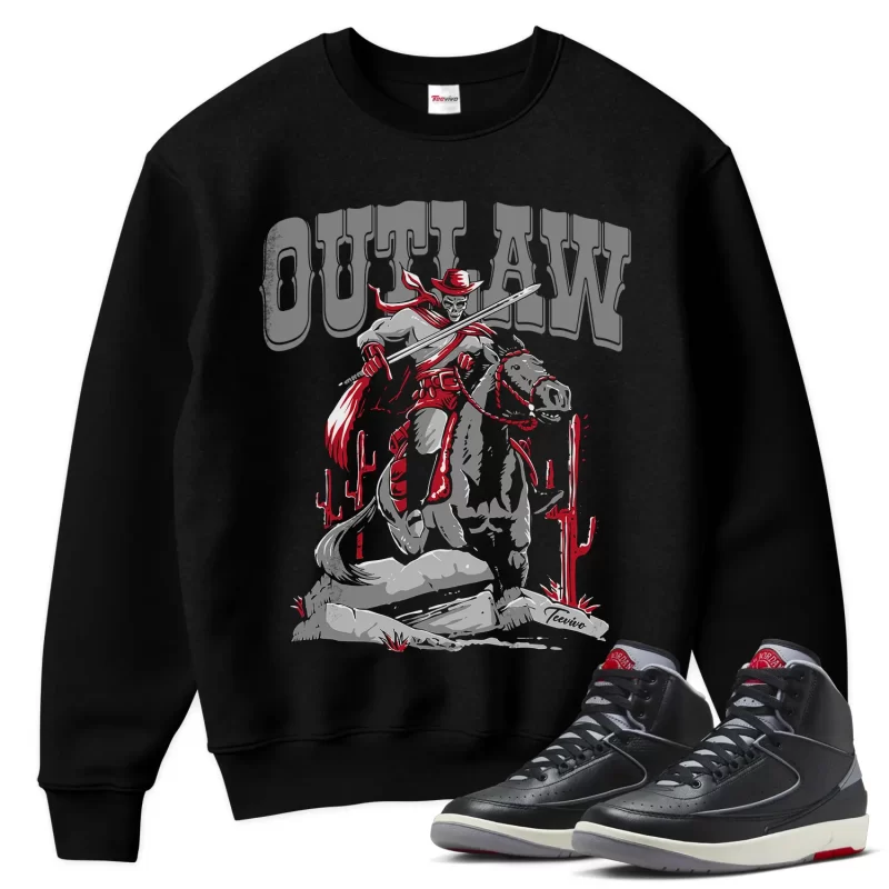 TeeVivo Jordan 2 Black Cement Sweatshirt, Outlaw Sweatshirt, Black Cement 2s Sweatshirt, Jordan 2 Outfit