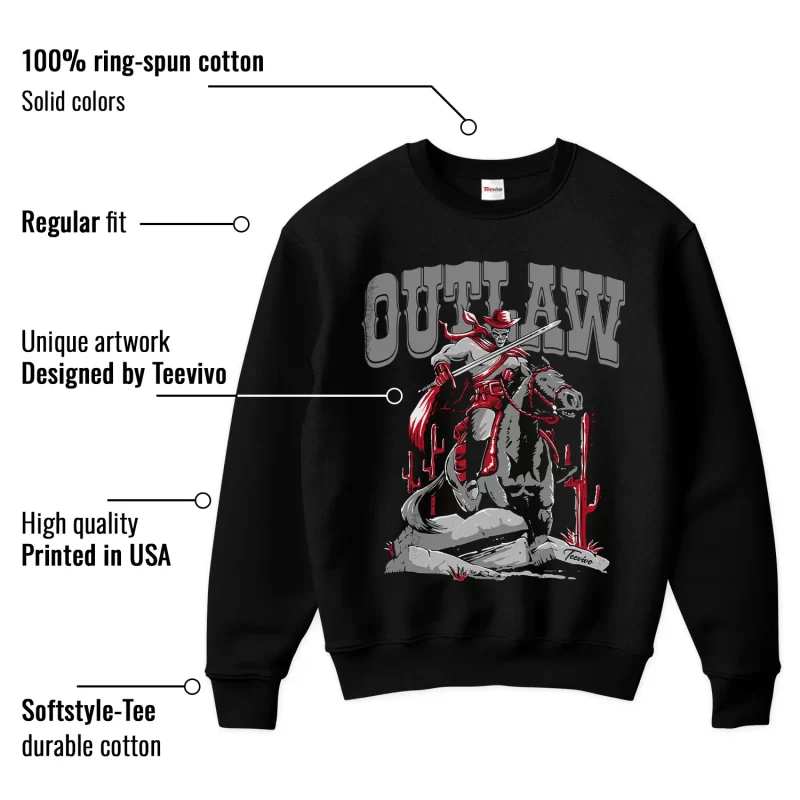 TeeVivo Jordan 2 Black Cement Sweatshirt, Outlaw Sweatshirt, Black Cement 2s Sweatshirt, Jordan 2 Outfit