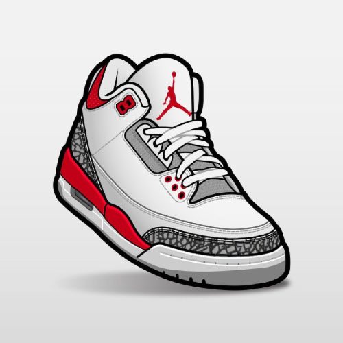Match Air Jordan 3 Fire Red