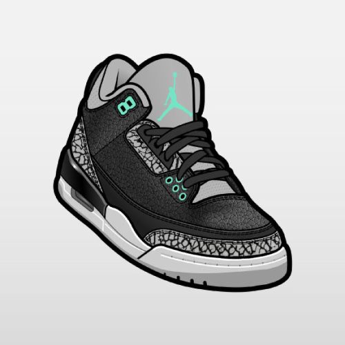 Match Air Jordan 3 Green Glow
