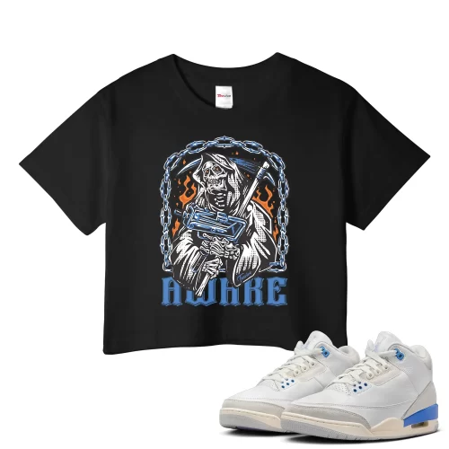 TeeVivo Jordan 3 Lucky Shorts Crop Top, Awake Crop Top, Lucky Shorts 3s Crop Top, Jordan 3 Outfit