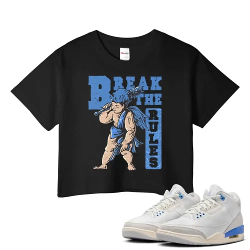 TeeVivo Jordan 3 Lucky Shorts Crop Top, Break the rules Crop Top, Lucky Shorts 3s Crop Top, Jordan 3 Outfit