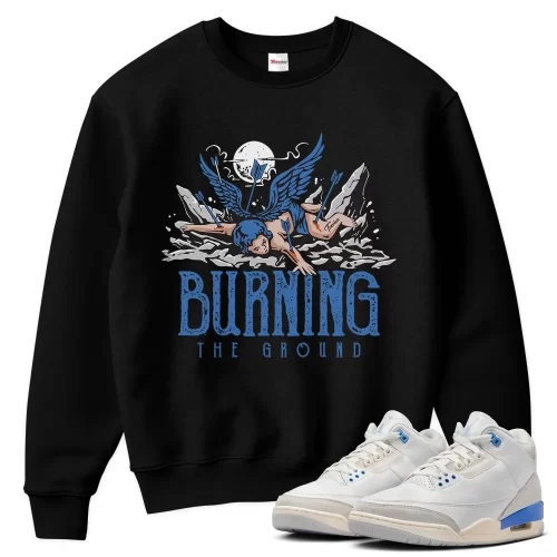 TeeVivo Jordan 3 Lucky Shorts Sweatshirt, Burning the ground Sweatshirt, Lucky Shorts 3s Sweatshirt, Jordan 3 Outfit