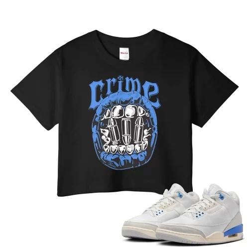 TeeVivo Jordan 3 Lucky Shorts Crop Top, Crime Crop Top, Lucky Shorts 3s Crop Top, Jordan 3 Outfit