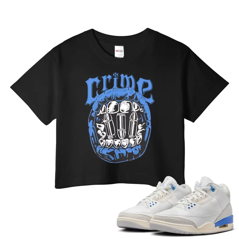 TeeVivo Jordan 3 Lucky Shorts Crop Top, Crime Crop Top, Lucky Shorts 3s Crop Top, Jordan 3 Outfit