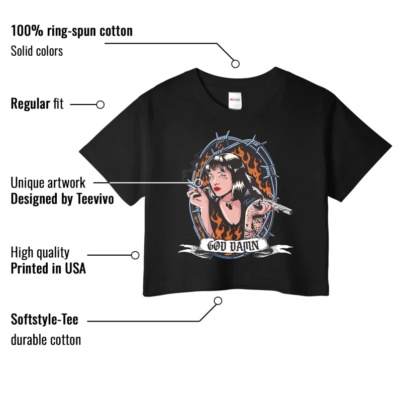 TeeVivo Jordan 3 Lucky Shorts Crop Top, God Daaamn Crop Top, Lucky Shorts 3s Crop Top, Jordan 3 Outfit