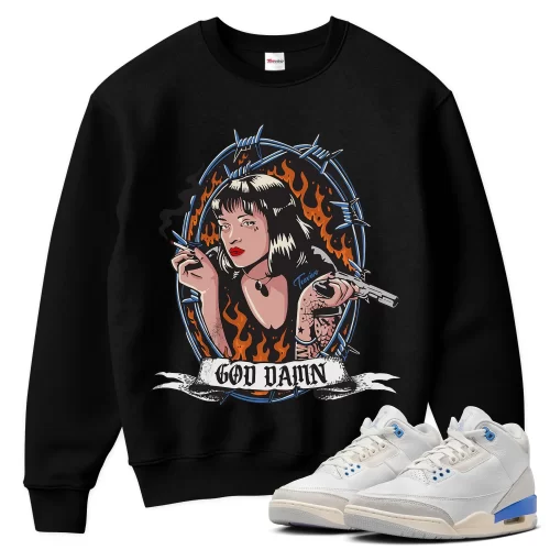 TeeVivo Jordan 3 Lucky Shorts Sweatshirt, God Daaamn Sweatshirt, Lucky Shorts 3s Sweatshirt, Jordan 3 Outfit