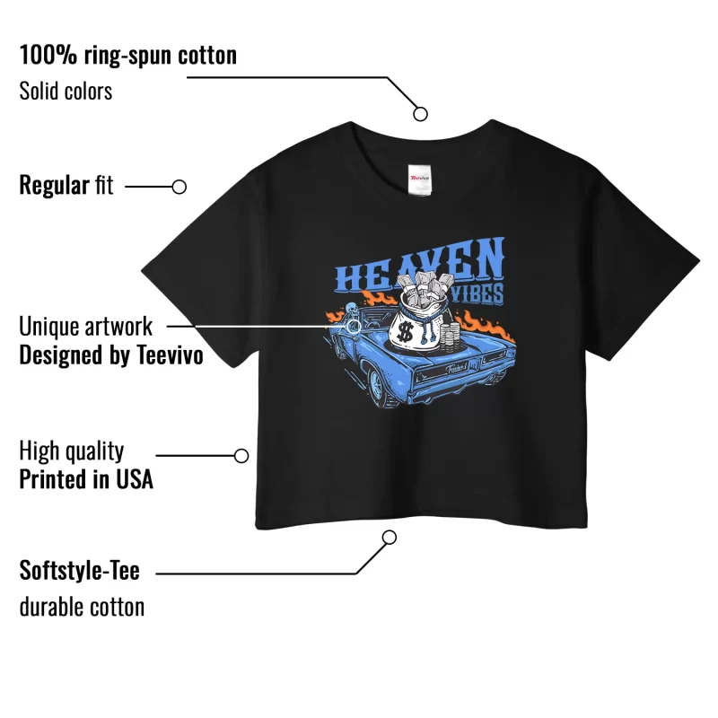 TeeVivo Jordan 3 Lucky Shorts Crop Top, Heaven vibes Crop Top, Lucky Shorts 3s Crop Top, Jordan 3 Outfit