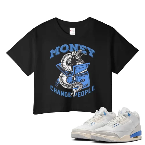 TeeVivo Jordan 3 Lucky Shorts Crop Top, Money change people Crop Top, Lucky Shorts 3s Crop Top, Jordan 3 Outfit