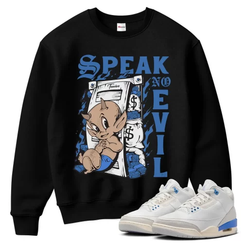 TeeVivo Jordan 3 Lucky Shorts Sweatshirt, Speak no evil Sweatshirt, Lucky Shorts 3s Sweatshirt, Jordan 3 Outfit