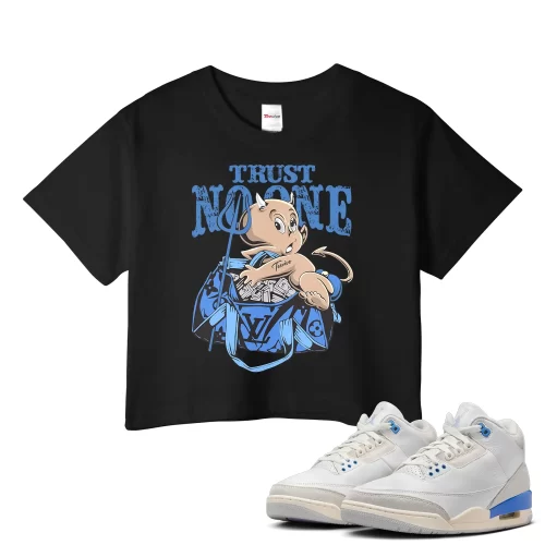 TeeVivo Jordan 3 Lucky Shorts Crop Top, Trust no one Crop Top, Lucky Shorts 3s Crop Top, Jordan 3 Outfit