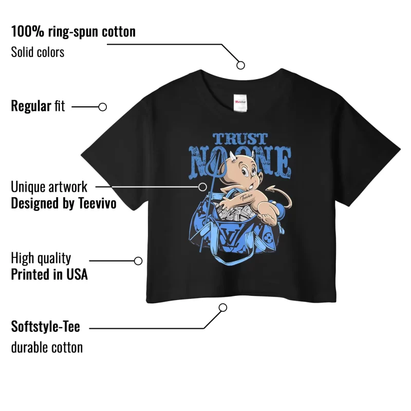 TeeVivo Jordan 3 Lucky Shorts Crop Top, Trust no one Crop Top, Lucky Shorts 3s Crop Top, Jordan 3 Outfit