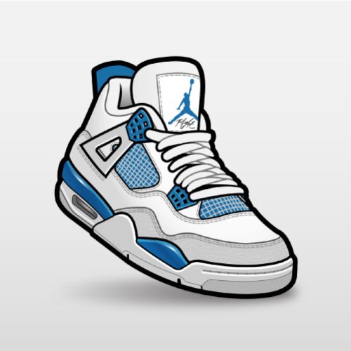 Match Air Jordan 4 Military Blue