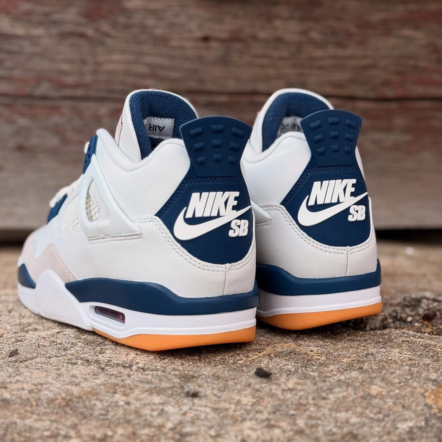 Air Jordan 4 Navy SB cement background wallpaper