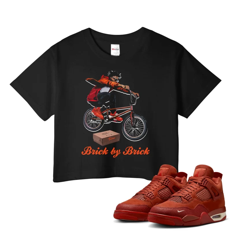 TeeVivo Crop Top Match Air Jordan 4 Retro OG SP Nigel Sylvester Brick by Brick Awake – Air Jordan 4 Crop Top, AJ4 Crop Top
