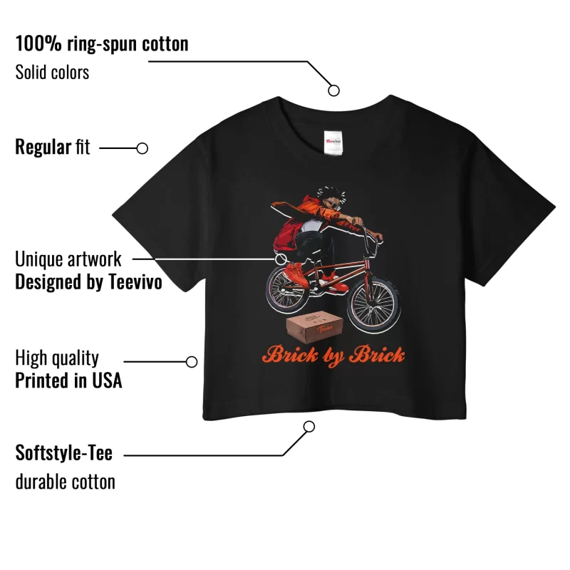 TeeVivo Crop Top Match Air Jordan 4 Retro OG SP Nigel Sylvester Brick by Brick Awake – Air Jordan 4 Crop Top, AJ4 Crop Top