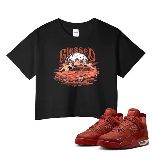 TeeVivo Jordan 4 Nigel Sylvester Brick by Brick Crop Top, Blessed Crop Top, Nigel Sylvester Brick by Brick 4s Crop Top, Jordan 4 Outfit