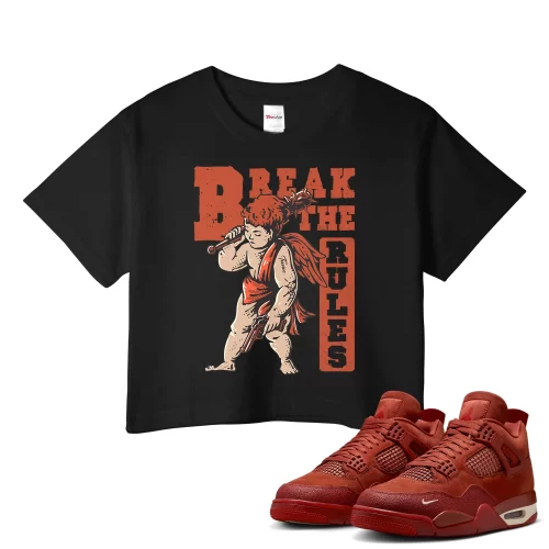 TeeVivo Jordan 4 Nigel Sylvester Brick by Brick Crop Top, Break the rules Crop Top, Nigel Sylvester Brick by Brick 4s Crop Top, Jordan 4 Outfit