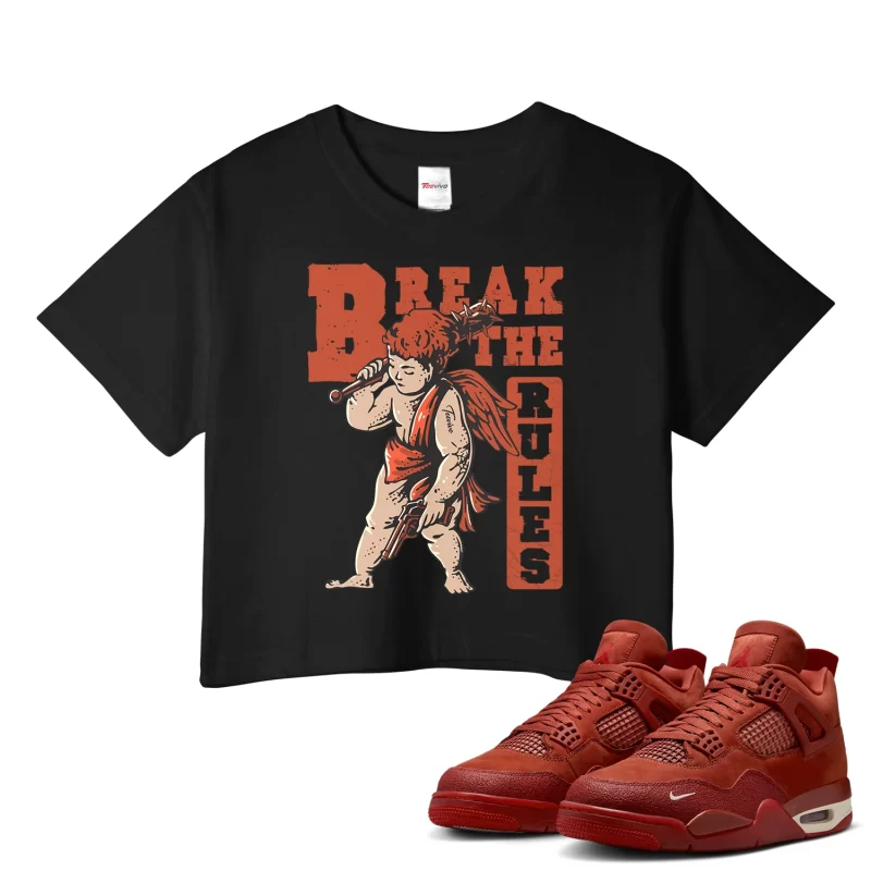 TeeVivo Jordan 4 Nigel Sylvester Brick by Brick Crop Top, Break the rules Crop Top, Nigel Sylvester Brick by Brick 4s Crop Top, Jordan 4 Outfit