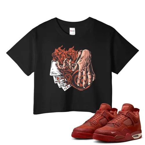 TeeVivo Jordan 4 Nigel Sylvester Brick by Brick Crop Top, Gambling Crop Top, Nigel Sylvester Brick by Brick 4s Crop Top, Jordan 4 Outfit
