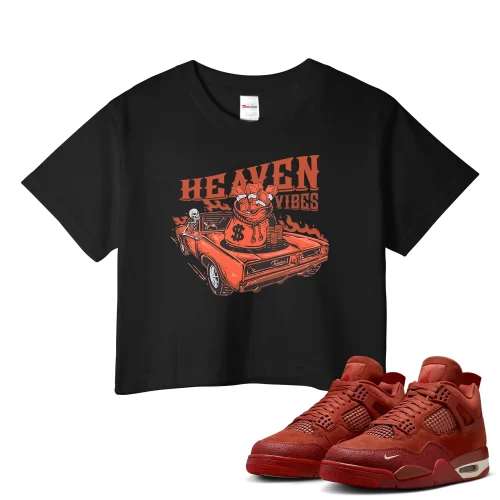 TeeVivo Jordan 4 Nigel Sylvester Brick by Brick Crop Top, Heaven vibes Crop Top, Nigel Sylvester Brick by Brick 4s Crop Top, Jordan 4 Outfit