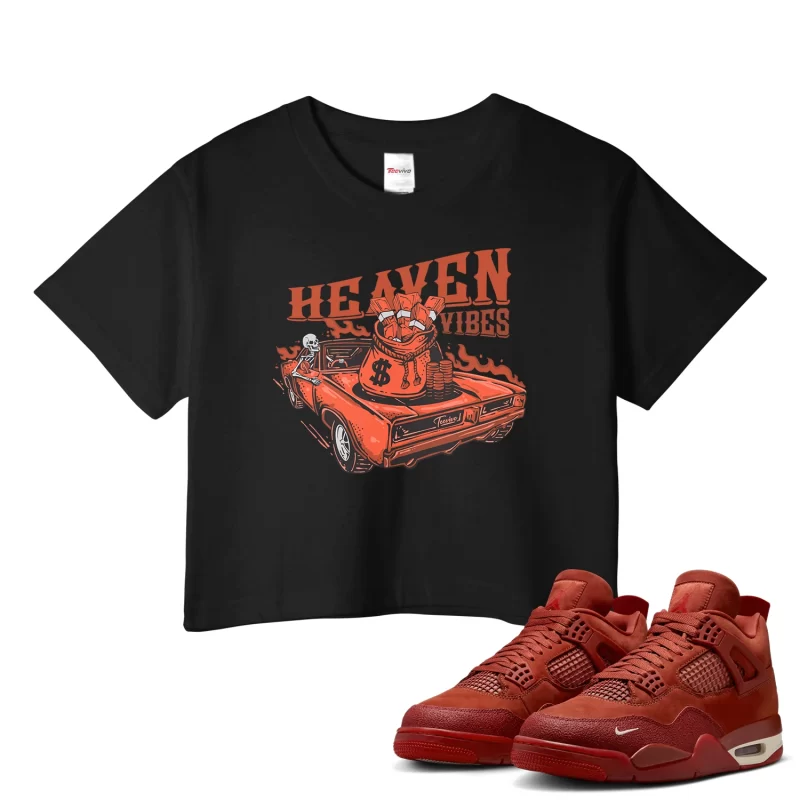 TeeVivo Jordan 4 Nigel Sylvester Brick by Brick Crop Top, Heaven vibes Crop Top, Nigel Sylvester Brick by Brick 4s Crop Top, Jordan 4 Outfit