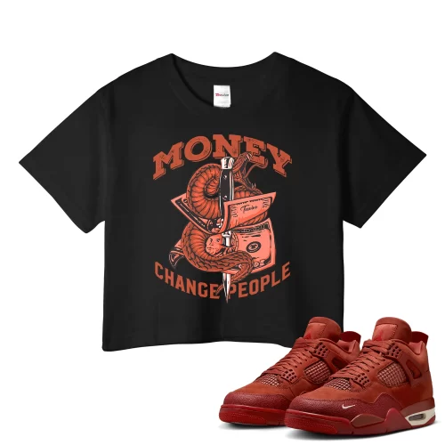 TeeVivo Jordan 4 Nigel Sylvester Brick by Brick Crop Top, Money change people Crop Top, Nigel Sylvester Brick by Brick 4s Crop Top, Jordan 4 Outfit