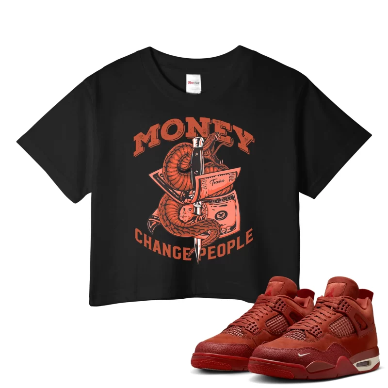 TeeVivo Jordan 4 Nigel Sylvester Brick by Brick Crop Top, Money change people Crop Top, Nigel Sylvester Brick by Brick 4s Crop Top, Jordan 4 Outfit