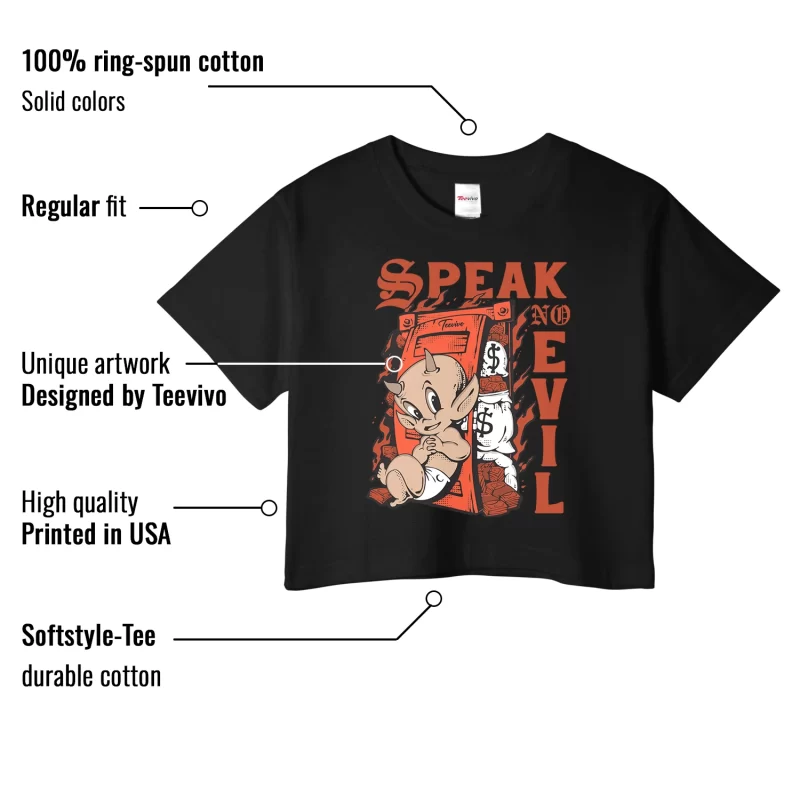 TeeVivo Jordan 4 Nigel Sylvester Brick by Brick Crop Top, Speak no evil Crop Top, Nigel Sylvester Brick by Brick 4s Crop Top, Jordan 4 Outfit